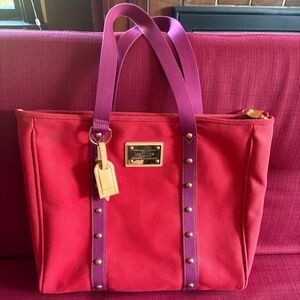 NWOT Louis Vuitton Red Canvas Tote Bag